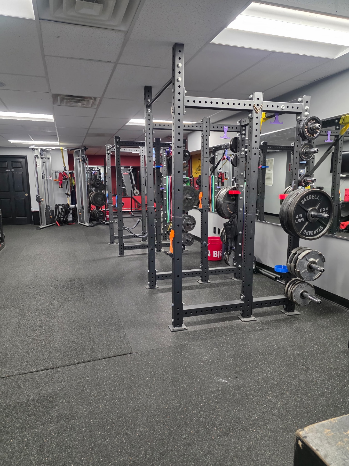 Rack row at The Studio — current training space
